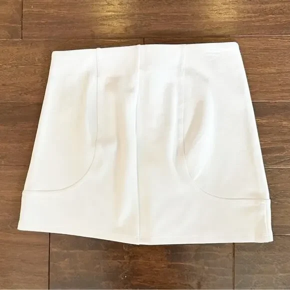 Zara Kappa Mini Skirt White Red Zip Front Summer Medium NWT Collegiate - Picture 3 of 15